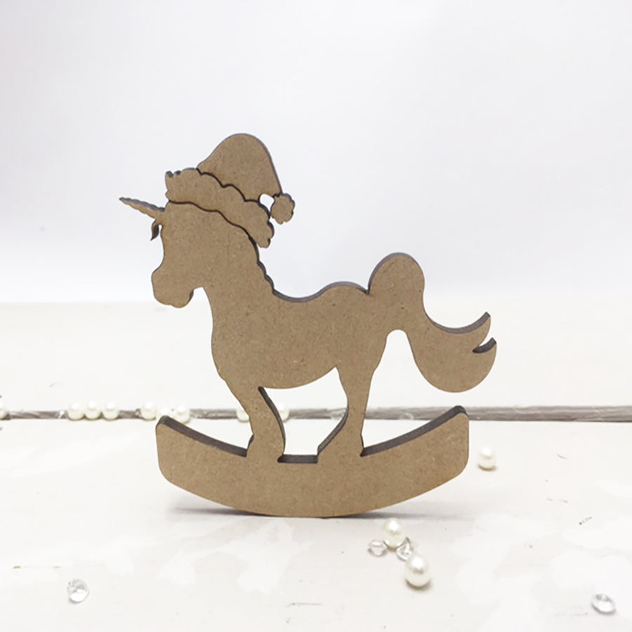 Christmas Hat Rocking Unicorns 6cm -12cm (Packs Of 10)