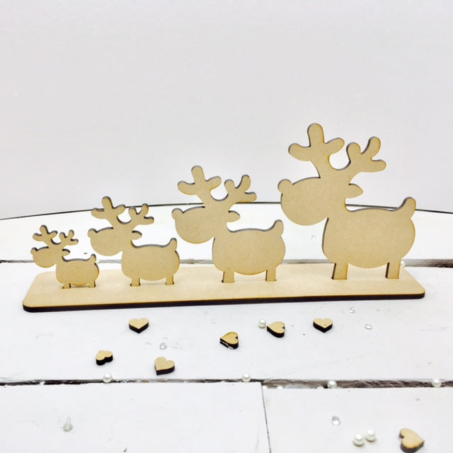 Reindeers on Plinth - Family of 4