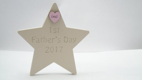 Star Etched With The Word '1st Father's Day 2018