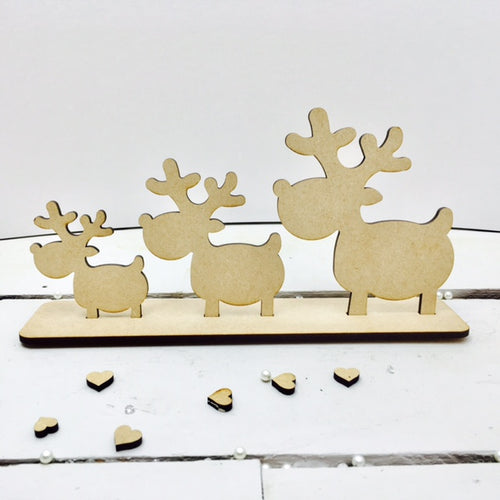 Reindeers on Plinth -  Family of 3