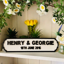 Personalised Anniversary Name Wooden Double Roadsign